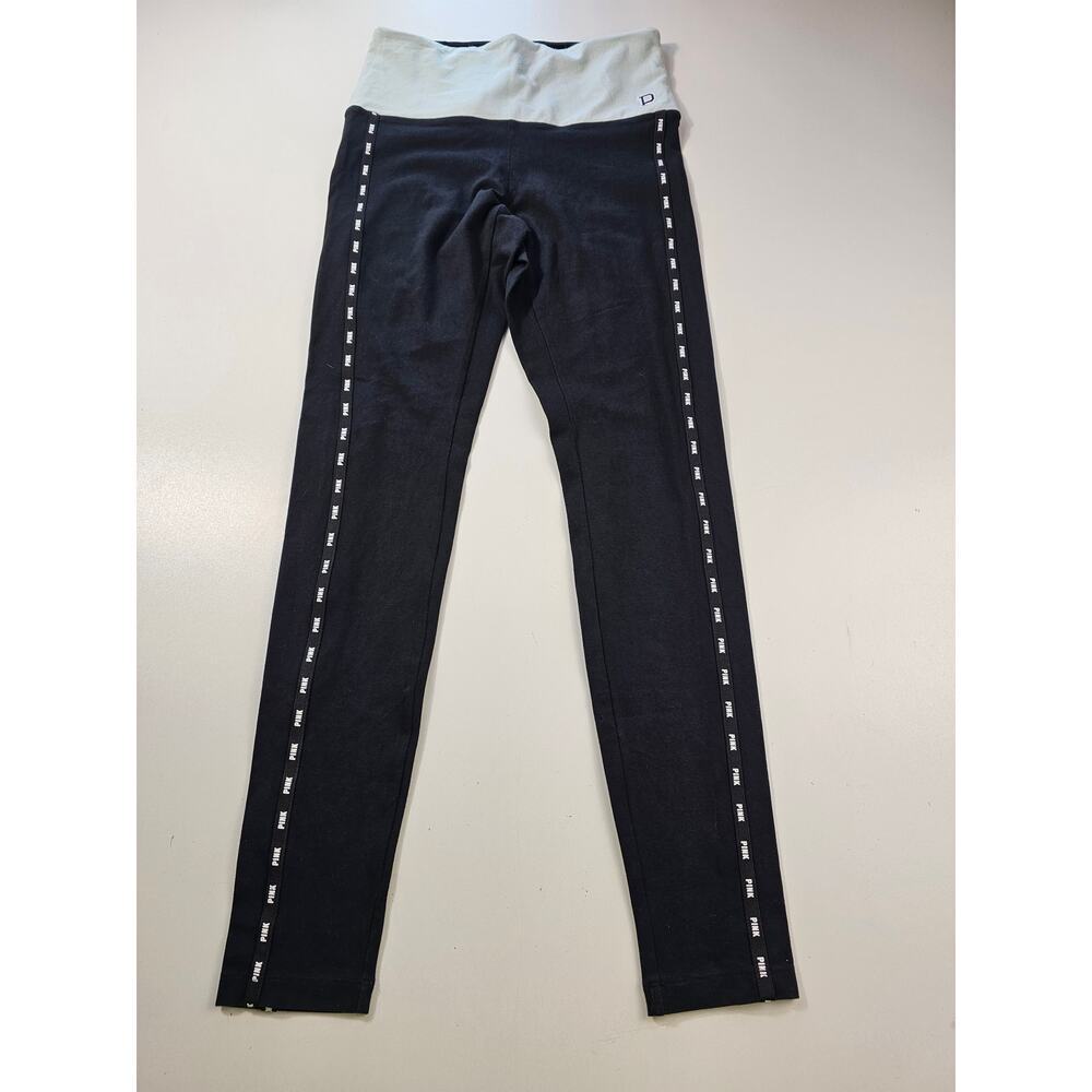 VS PINK Yoga blue small color block y2k spell out leggings Victoria's Secret